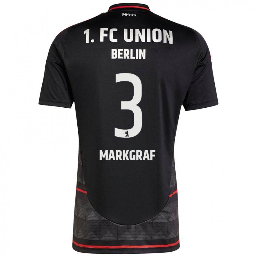 Uomo Maglia Andrik Markgraf #3 Nero Kit Gara Away 2024/25 Maglietta