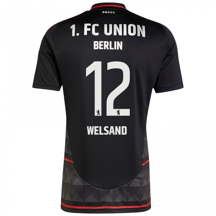 Uomo Maglia Oskar Welsand #12 Nero Kit Gara Away 2024/25 Maglietta