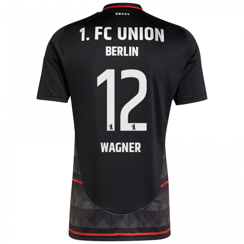 Uomo Maglia Melanie Wagner #12 Nero Kit Gara Away 2024/25 Maglietta