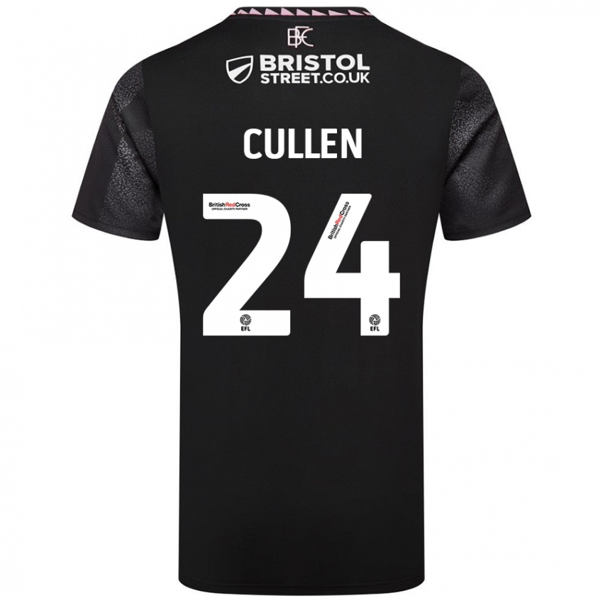 Uomo Maglia Josh Cullen #24 Nero Kit Gara Away 2024/25 Maglietta