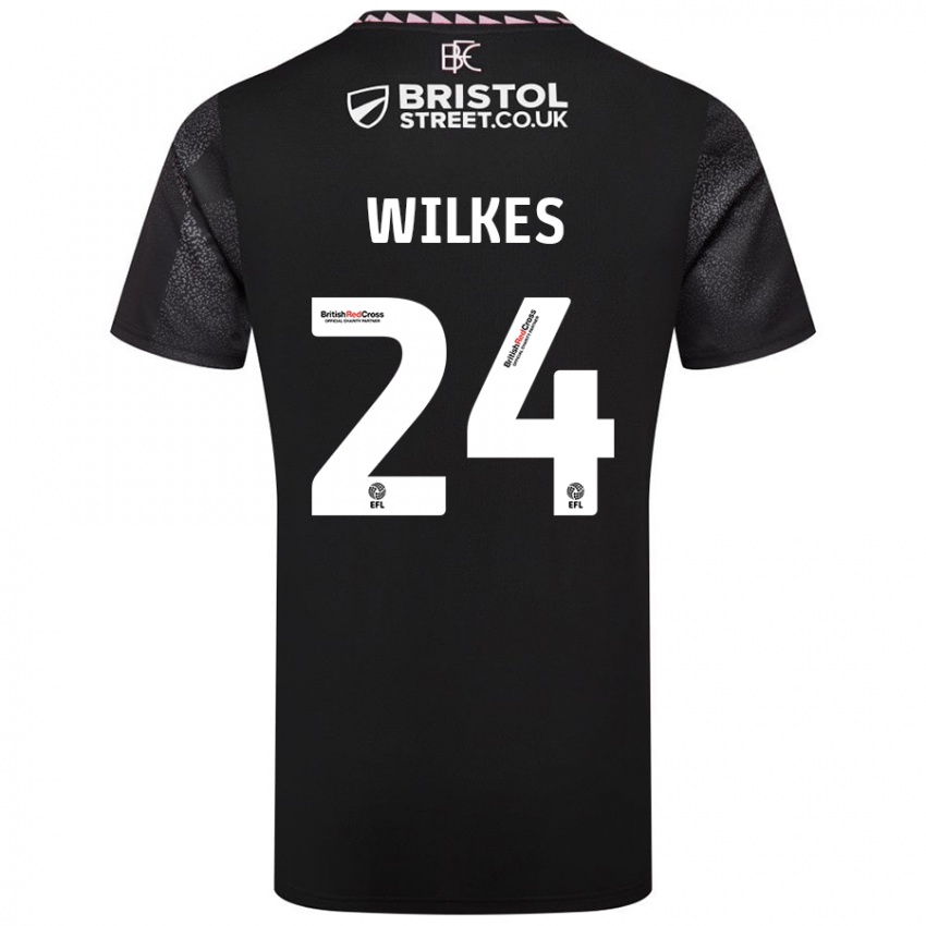 Uomo Maglia Tilly Wilkes #24 Nero Kit Gara Away 2024/25 Maglietta