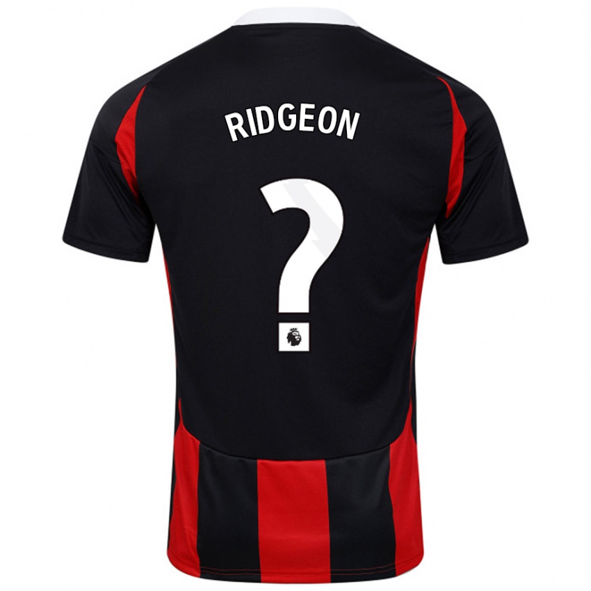 Uomo Maglia Seth Ridgeon #0 Nero Rosso Kit Gara Away 2024/25 Maglietta