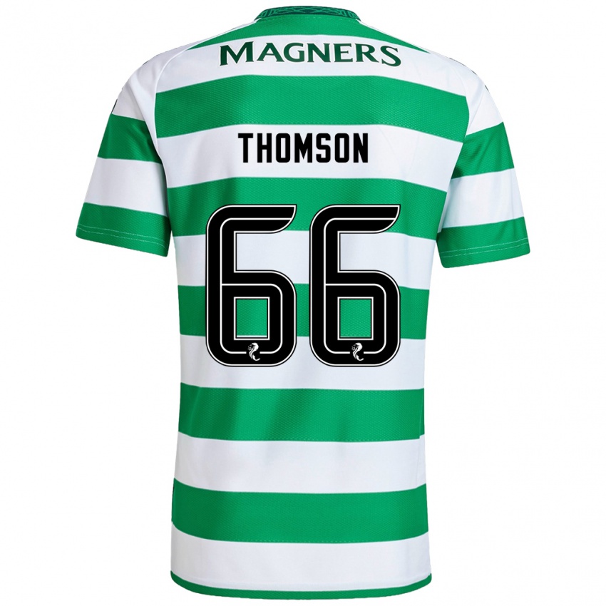 Donna Maglia Corey Thomson #66 Verde Bianco Kit Gara Home 2024/25 Maglietta