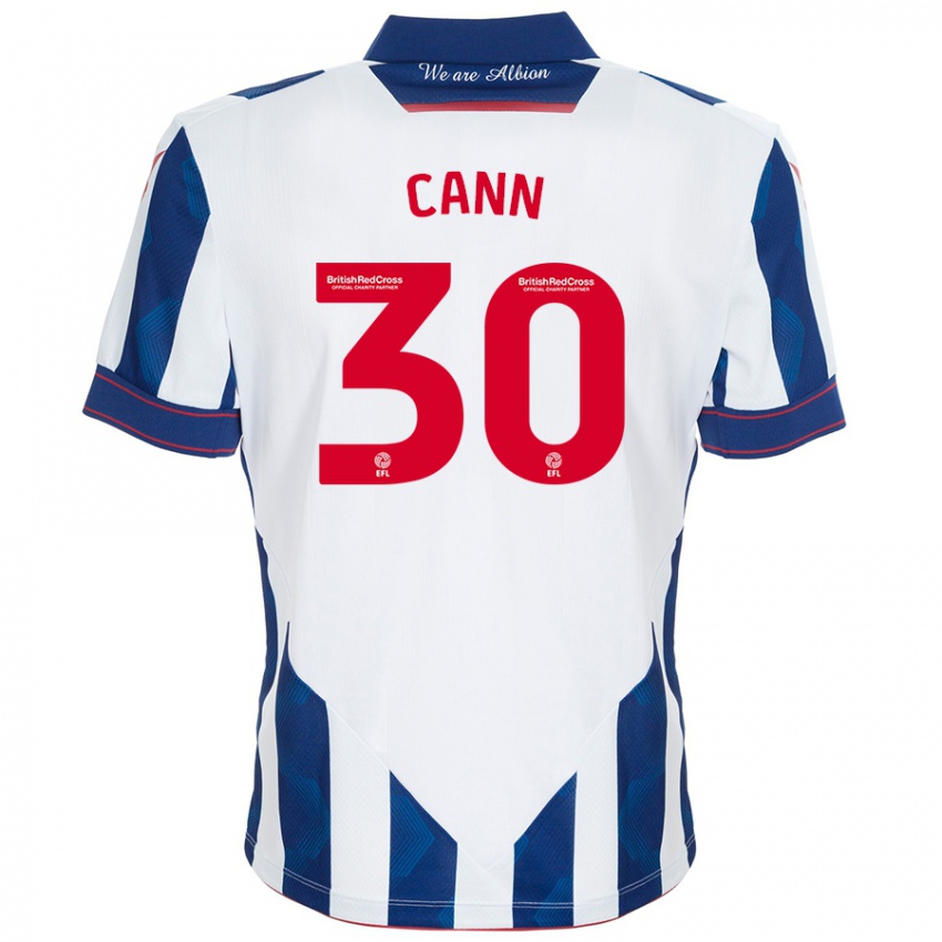 Donna Maglia Ted Cann #30 Bianco Blu Scuro Kit Gara Home 2024/25 Maglietta