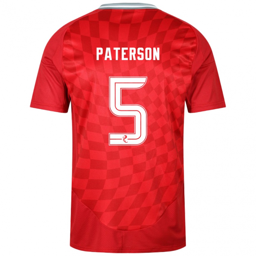 Donna Maglia Donna Paterson #5 Rosso Kit Gara Home 2024/25 Maglietta