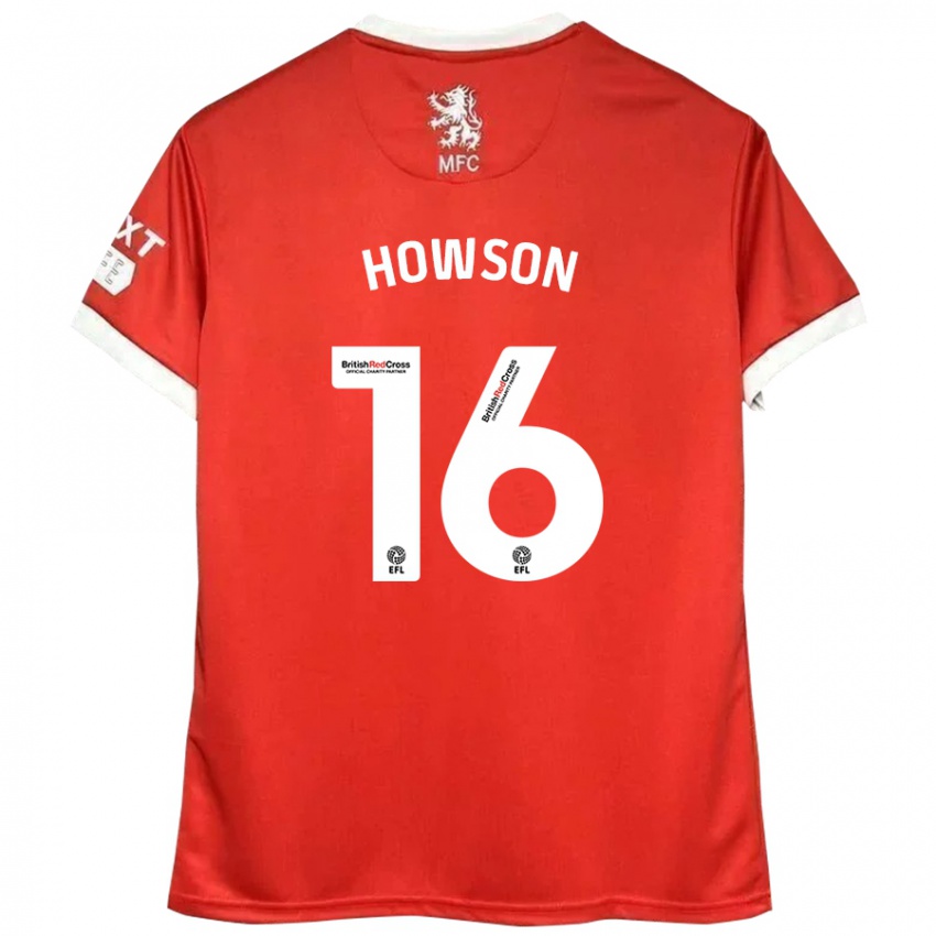 Donna Maglia Jonathan Howson #16 Rosso Bianco Kit Gara Home 2024/25 Maglietta