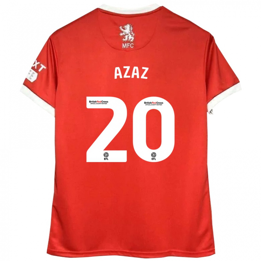 Donna Maglia Finn Azaz #20 Rosso Bianco Kit Gara Home 2024/25 Maglietta