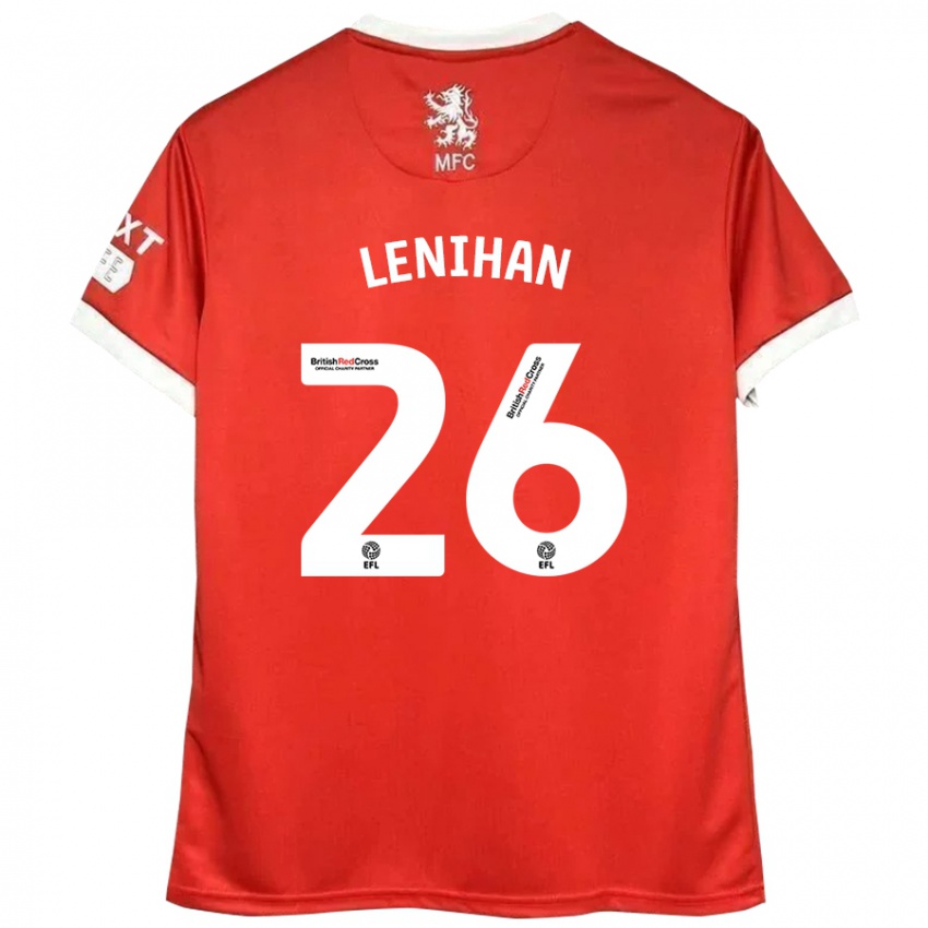 Donna Maglia Darragh Lenihan #26 Rosso Bianco Kit Gara Home 2024/25 Maglietta