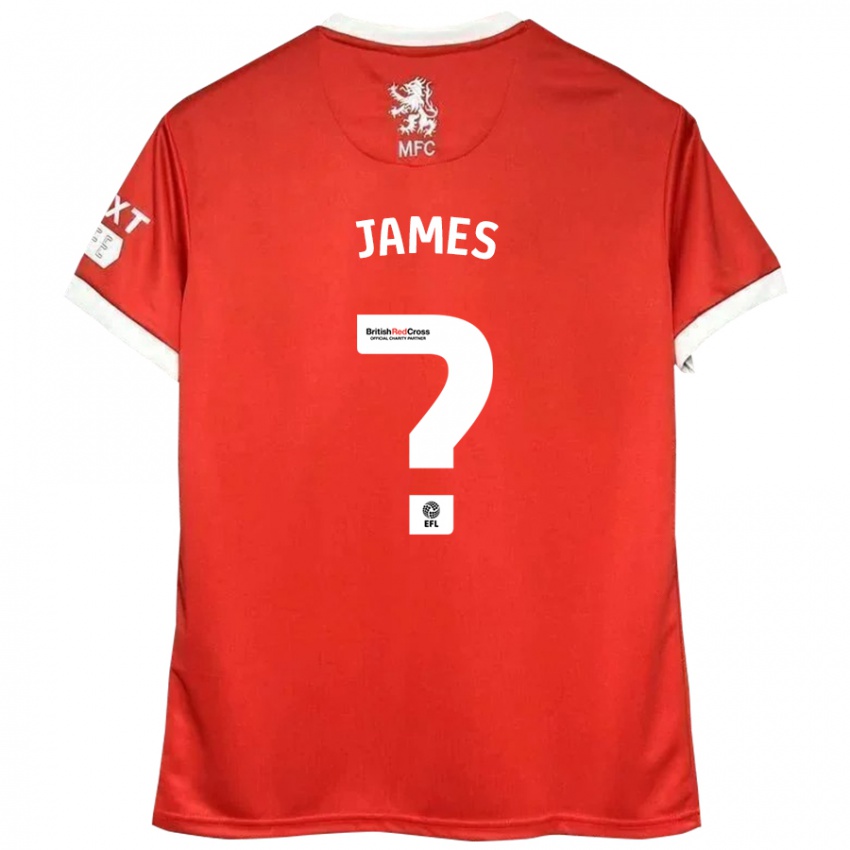 Donna Maglia Daniel James #0 Rosso Bianco Kit Gara Home 2024/25 Maglietta