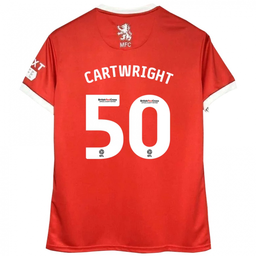 Donna Maglia Fin Cartwright #50 Rosso Bianco Kit Gara Home 2024/25 Maglietta