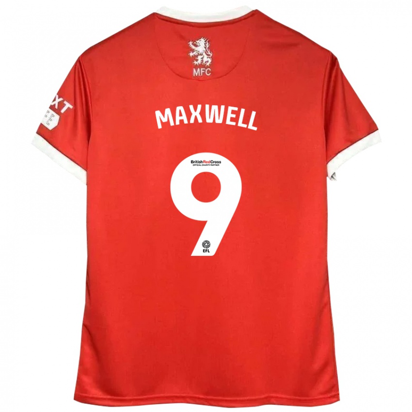 Donna Maglia Armani Maxwell #9 Rosso Bianco Kit Gara Home 2024/25 Maglietta