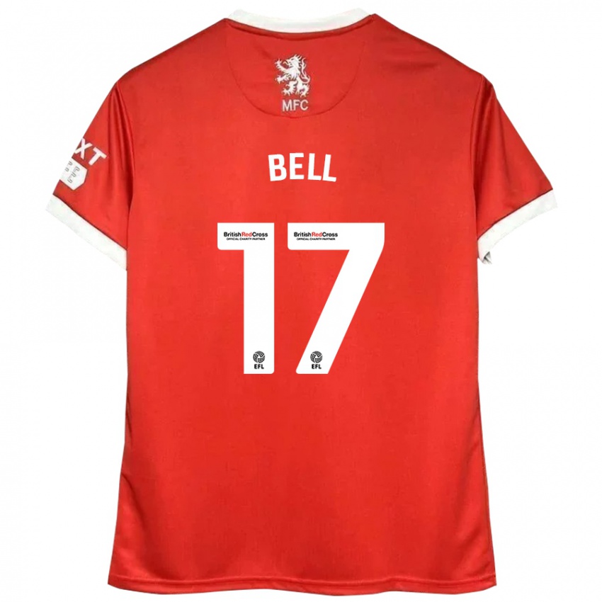 Donna Maglia Millie Bell #17 Rosso Bianco Kit Gara Home 2024/25 Maglietta