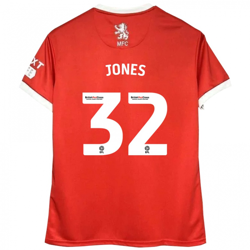 Donna Maglia Jamie Jones #32 Rosso Bianco Kit Gara Home 2024/25 Maglietta