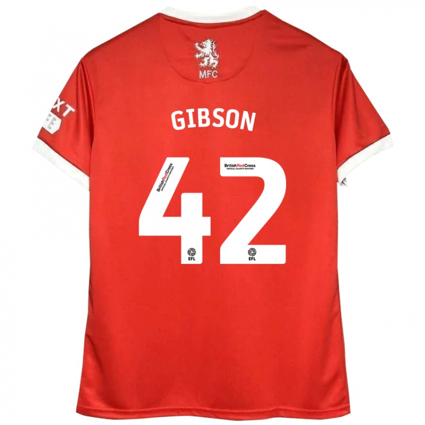 Donna Maglia Joseph Gibson #42 Rosso Bianco Kit Gara Home 2024/25 Maglietta