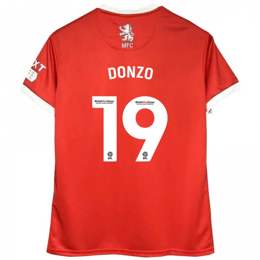 Donna Maglia Jolie Donzo #19 Rosso Bianco Kit Gara Home 2024/25 Maglietta