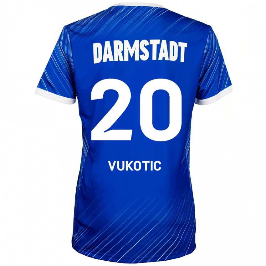 Donna Maglia Aleksandar Vukotic #20 Blu Bianco Kit Gara Home 2024/25 Maglietta