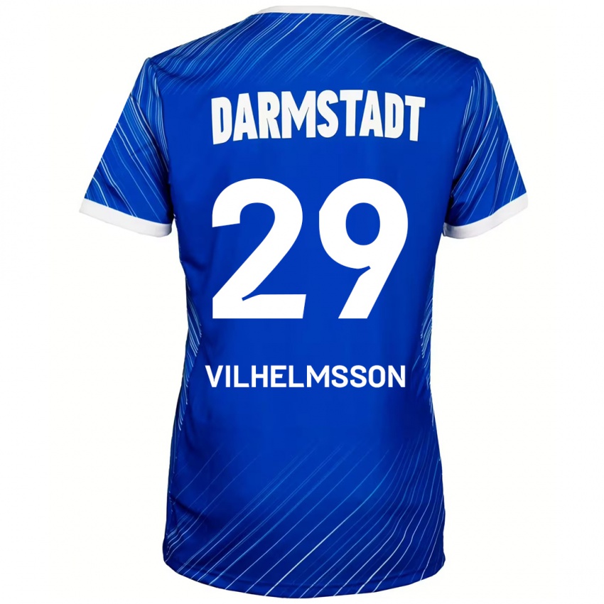 Donna Maglia Oscar Vilhelmsson #29 Blu Bianco Kit Gara Home 2024/25 Maglietta