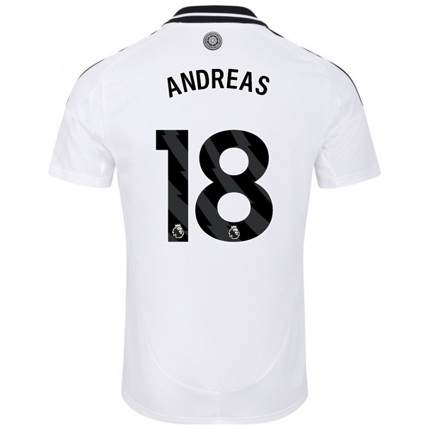 Donna Maglia Andreas Pereira #18 Bianco Kit Gara Home 2024/25 Maglietta