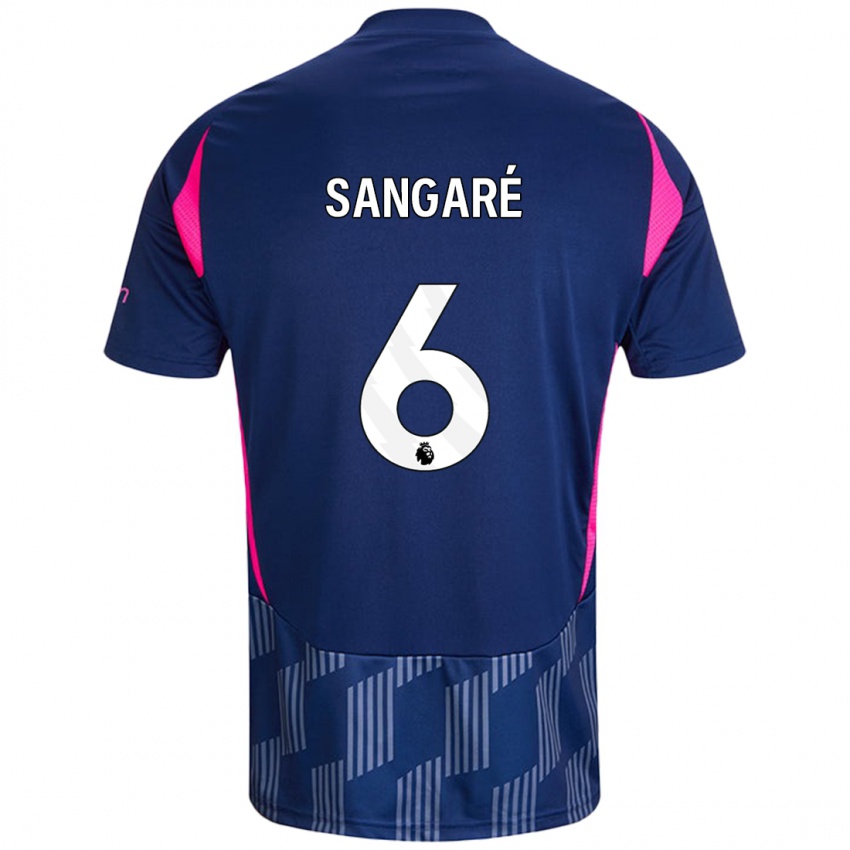 Donna Maglia Ibrahim Sangare #6 Blu Royal Rosa Kit Gara Away 2024/25 Maglietta