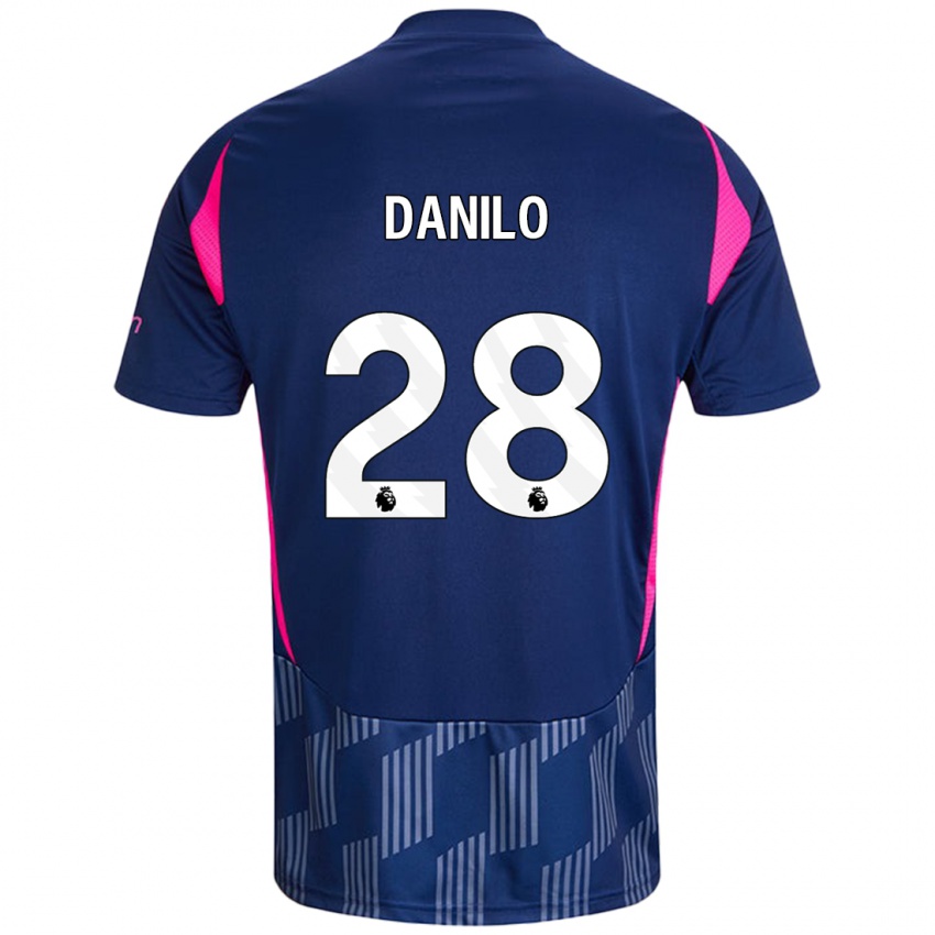 Donna Maglia Danilo #28 Blu Royal Rosa Kit Gara Away 2024/25 Maglietta