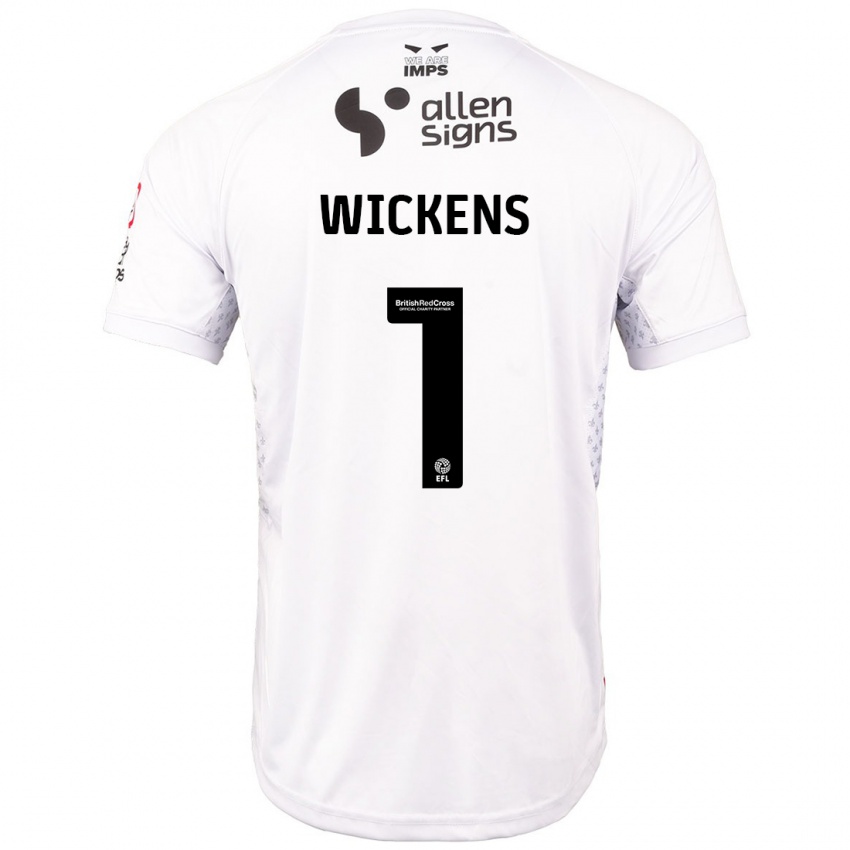 Donna Maglia George Wickens #1 Rosso Bianco Kit Gara Away 2024/25 Maglietta