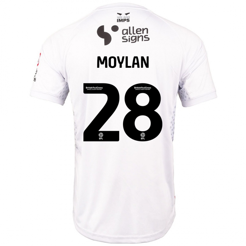 Donna Maglia Jack Moylan #28 Rosso Bianco Kit Gara Away 2024/25 Maglietta