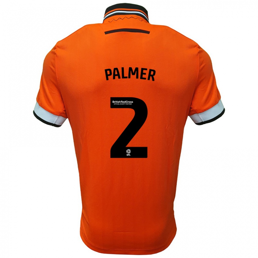 Donna Maglia Liam Palmer #2 Arancione Bianco Kit Gara Away 2024/25 Maglietta