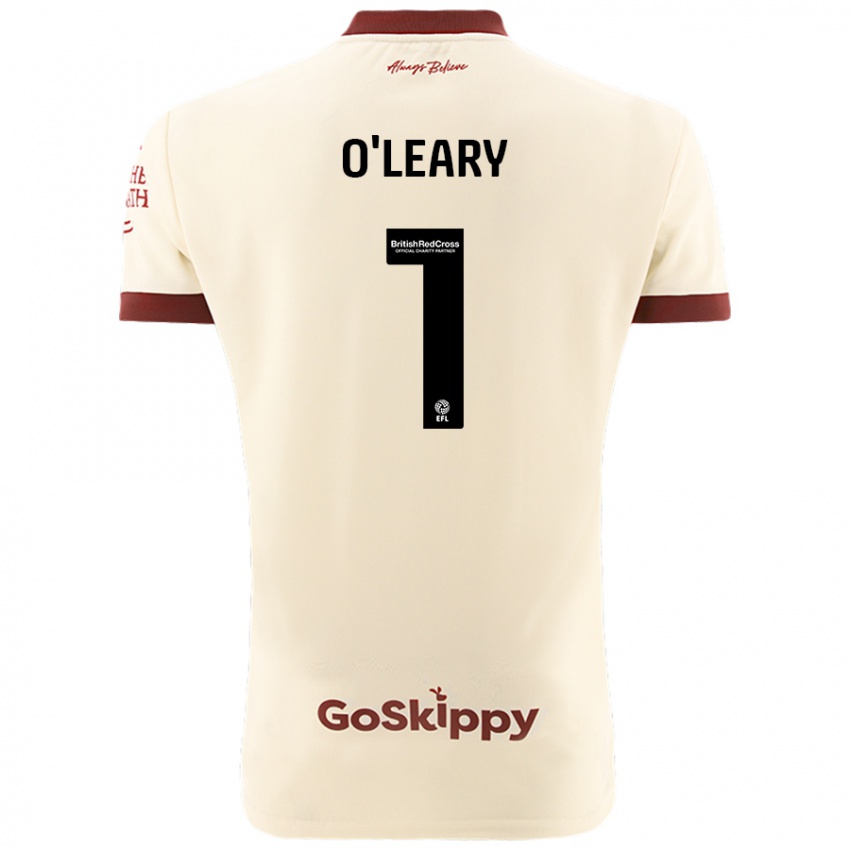 Donna Maglia Max O'leary #1 Crema Bianco Kit Gara Away 2024/25 Maglietta