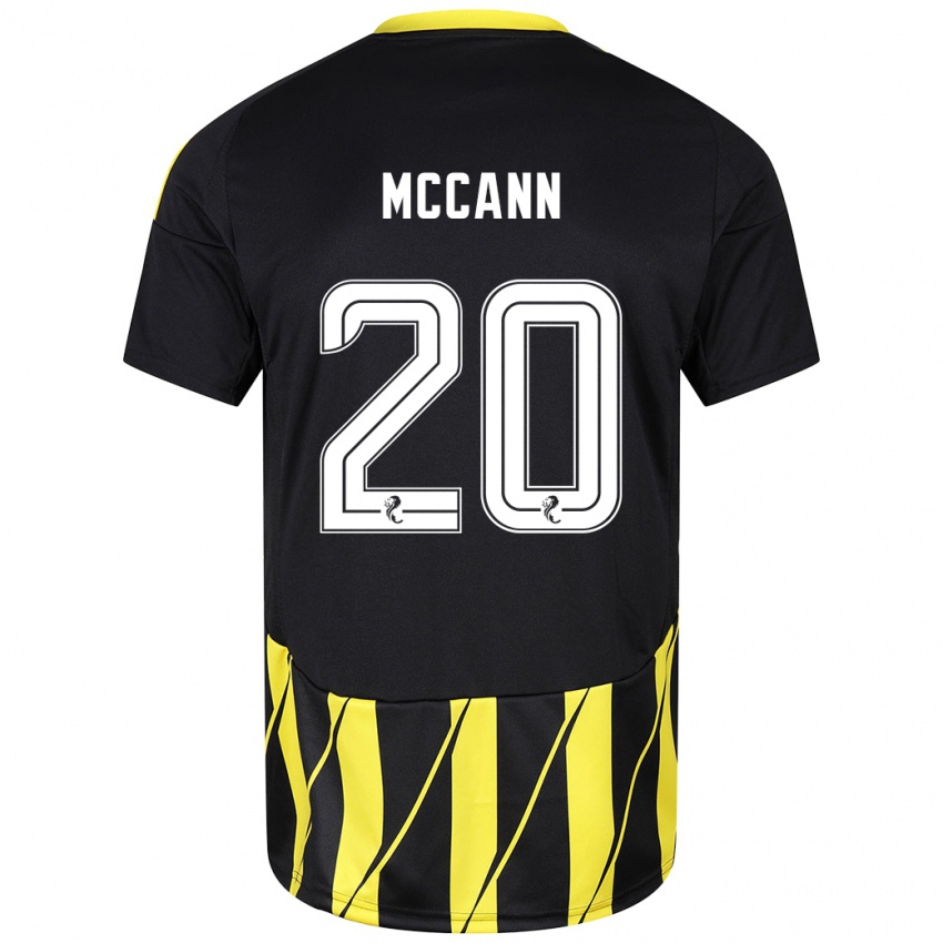 Donna Maglia Annalisa Mccann #20 Nero Giallo Kit Gara Away 2024/25 Maglietta