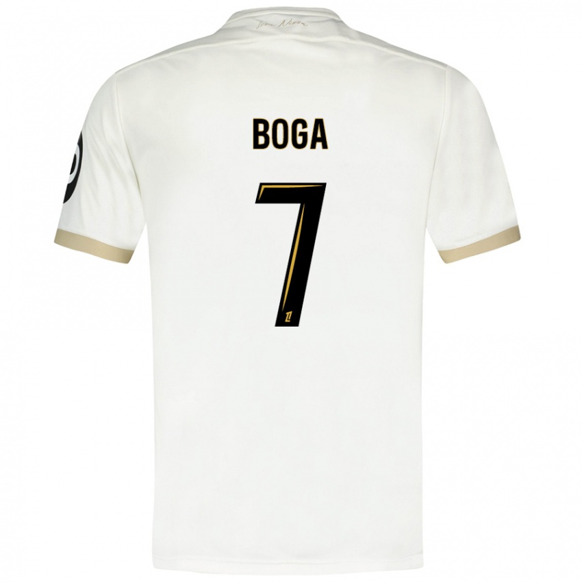 Donna Maglia Jérémie Boga #7 Bianco Oro Kit Gara Away 2024/25 Maglietta