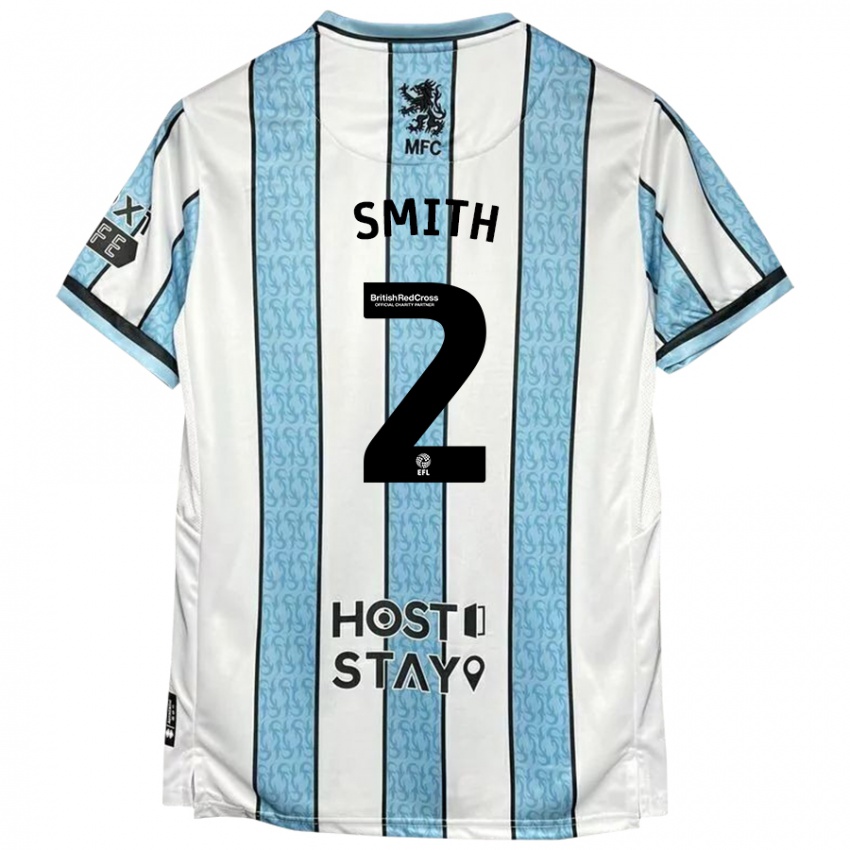 Donna Maglia Tommy Smith #2 Bianco Blu Kit Gara Away 2024/25 Maglietta