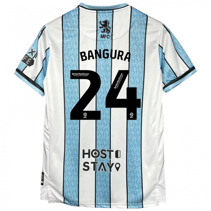 Donna Maglia Alex Bangura #24 Bianco Blu Kit Gara Away 2024/25 Maglietta