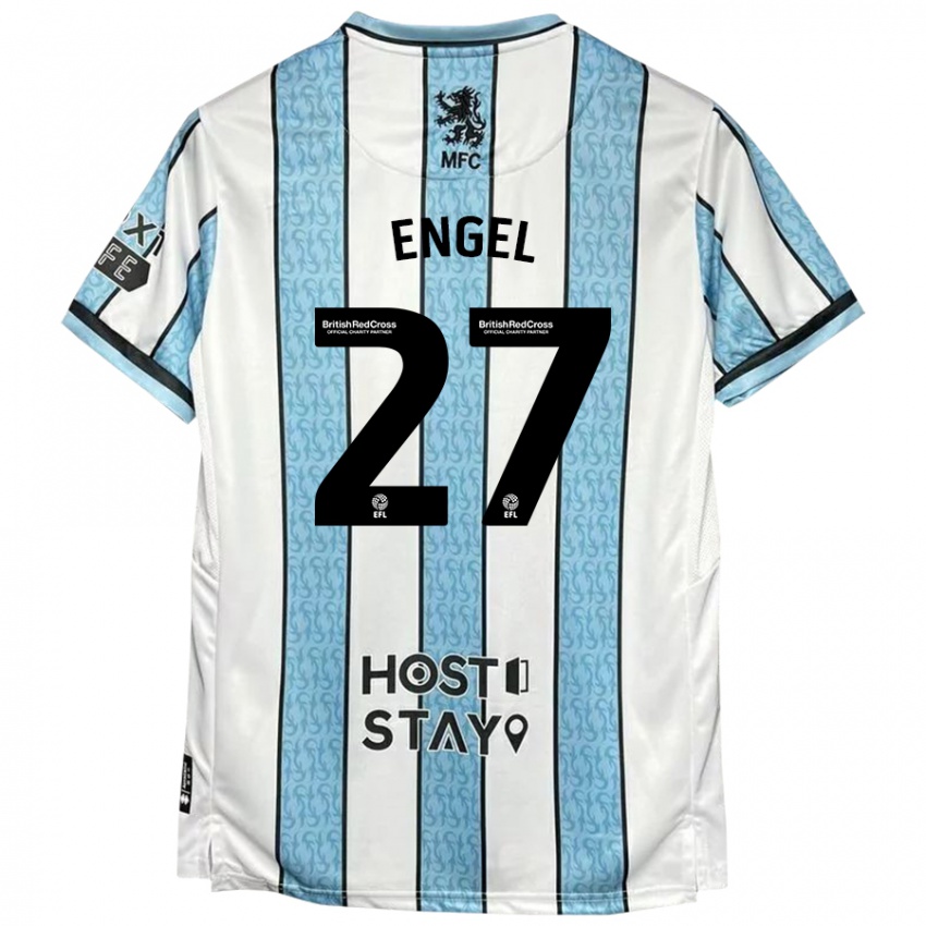 Donna Maglia Lukas Engel #27 Bianco Blu Kit Gara Away 2024/25 Maglietta