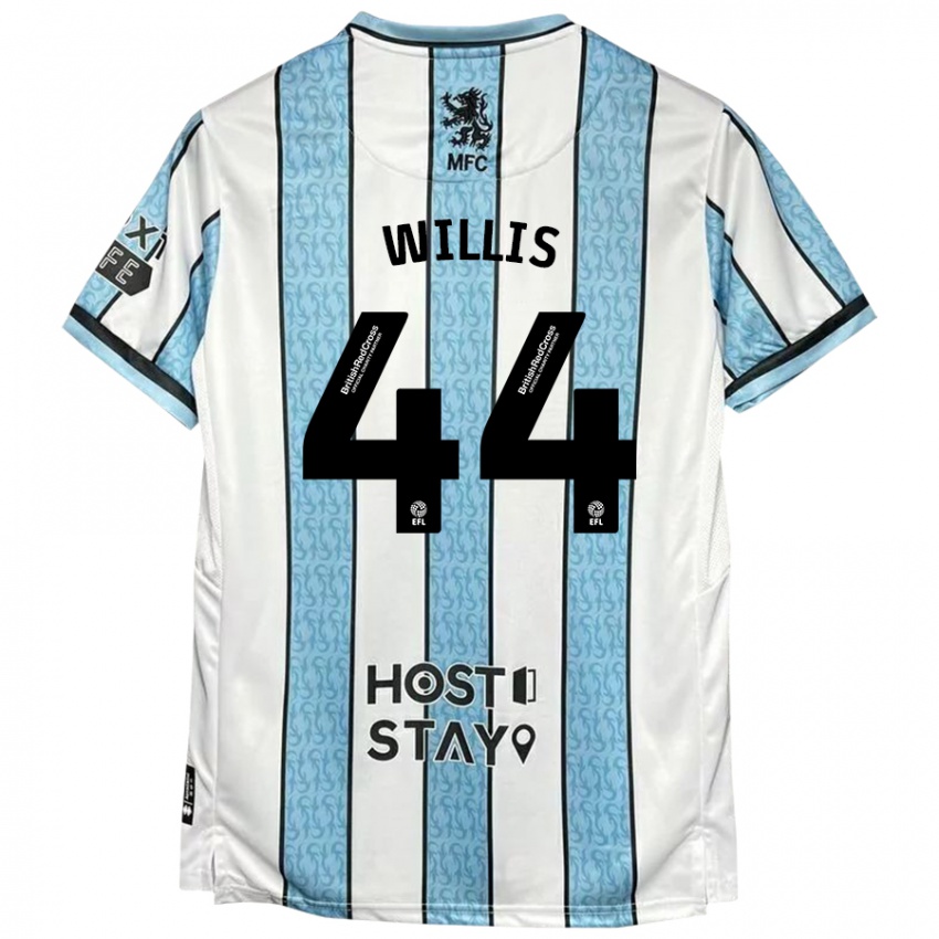 Donna Maglia Pharrell Willis #44 Bianco Blu Kit Gara Away 2024/25 Maglietta