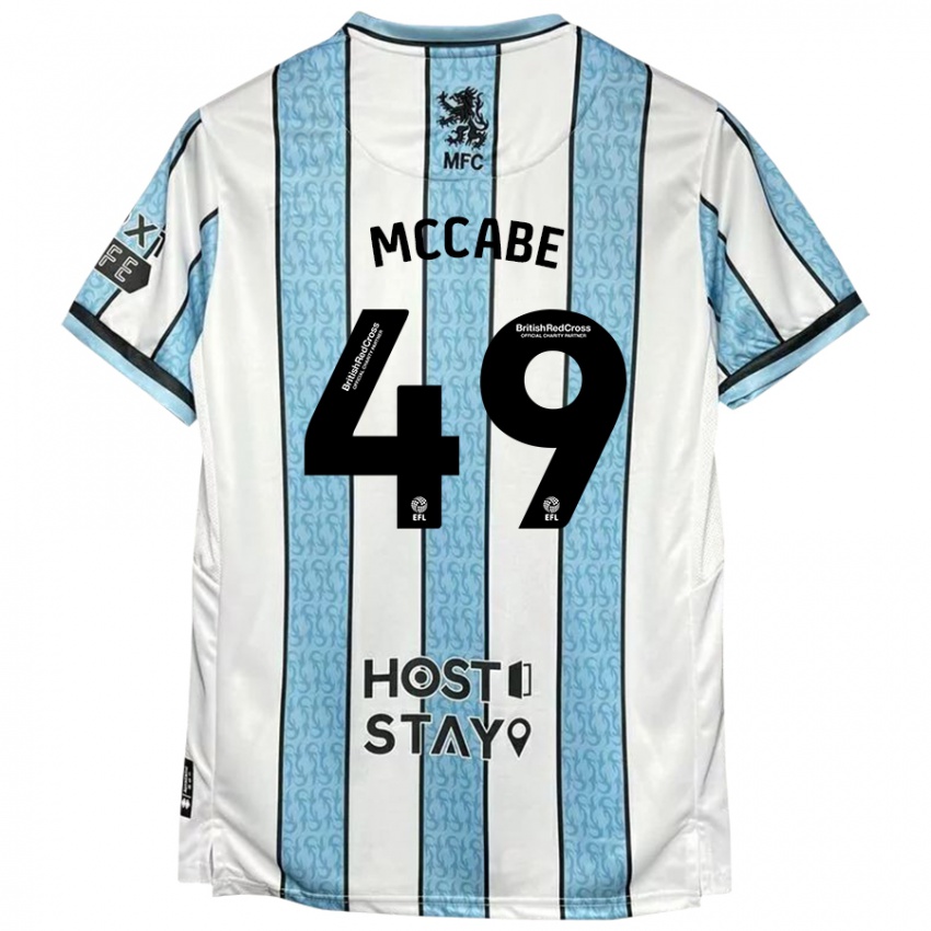 Donna Maglia Law Mccabe #49 Bianco Blu Kit Gara Away 2024/25 Maglietta