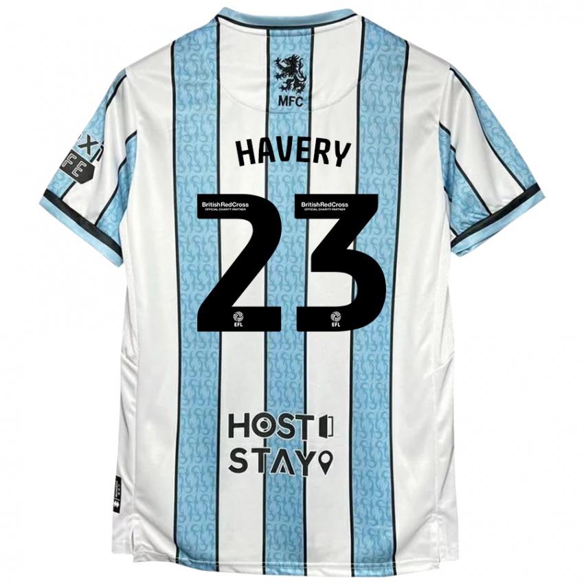 Donna Maglia Nicole Havery #23 Bianco Blu Kit Gara Away 2024/25 Maglietta