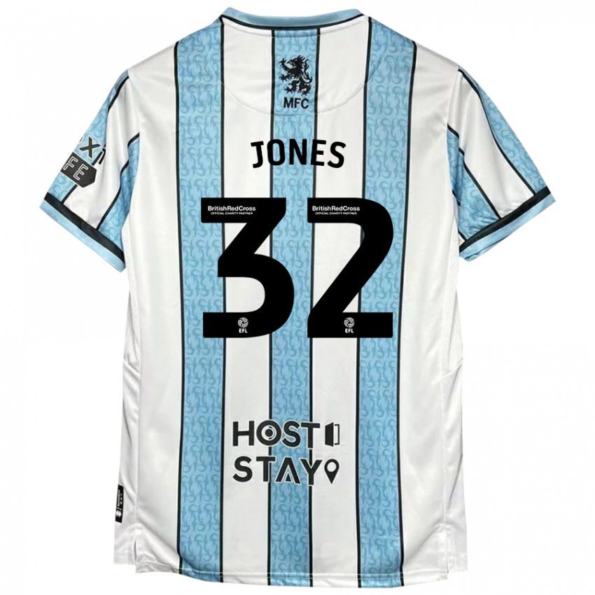 Donna Maglia Jamie Jones #32 Bianco Blu Kit Gara Away 2024/25 Maglietta