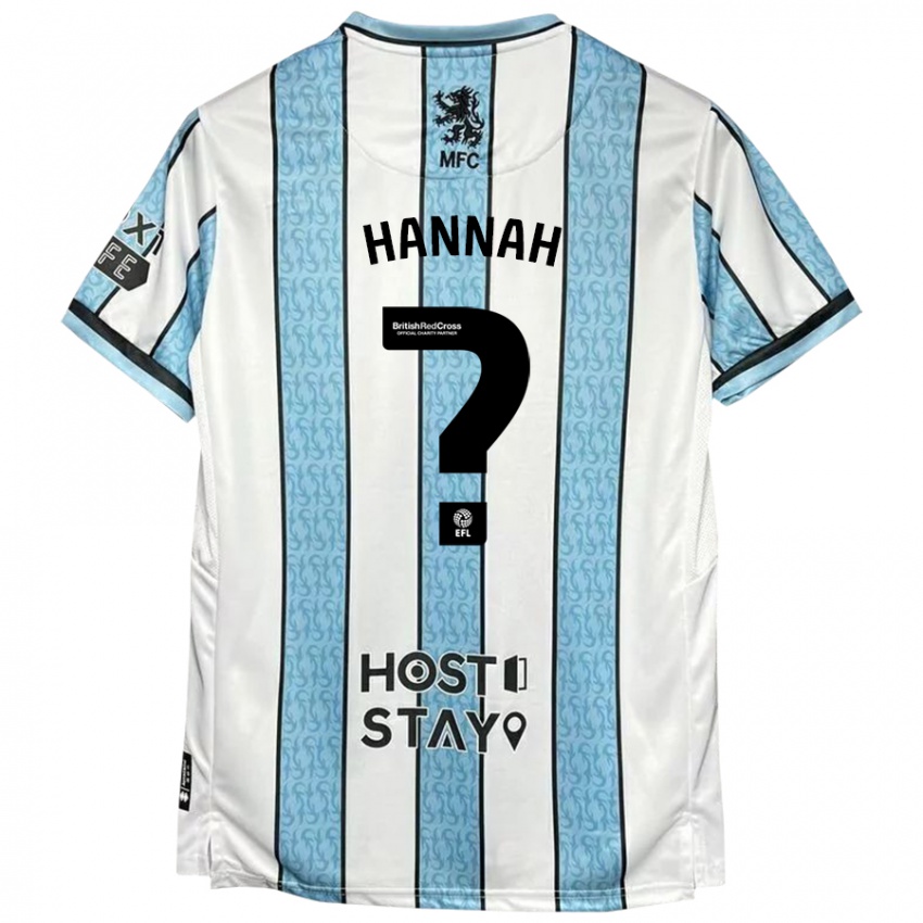 Donna Maglia Jack Hannah #0 Bianco Blu Kit Gara Away 2024/25 Maglietta