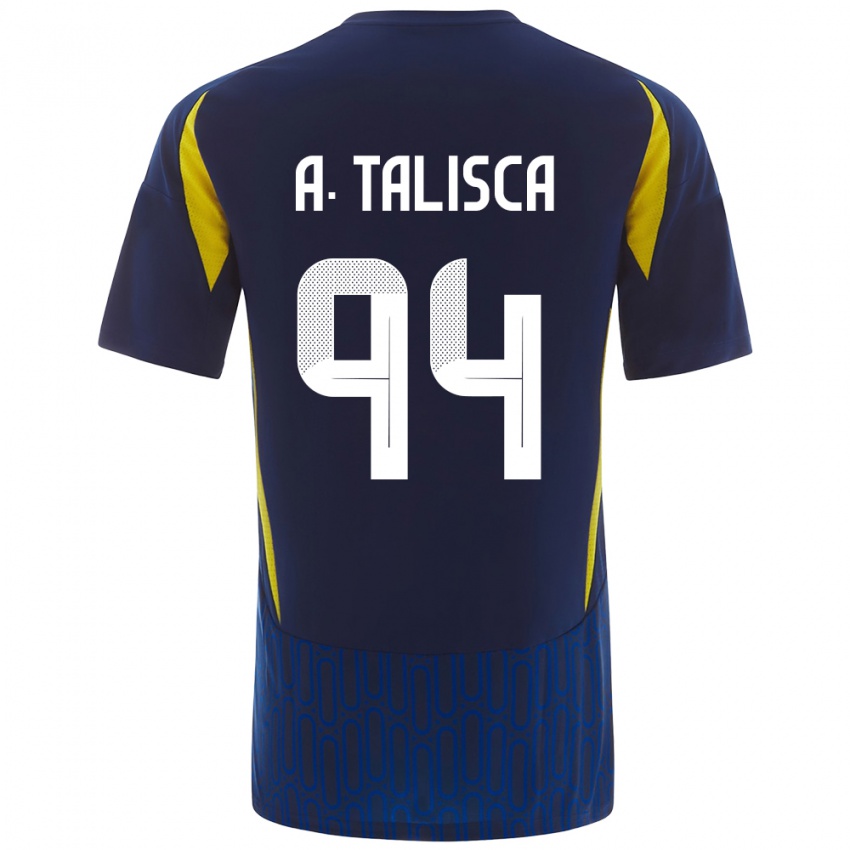 Donna Maglia Talisca #94 Blu Giallo Kit Gara Away 2024/25 Maglietta