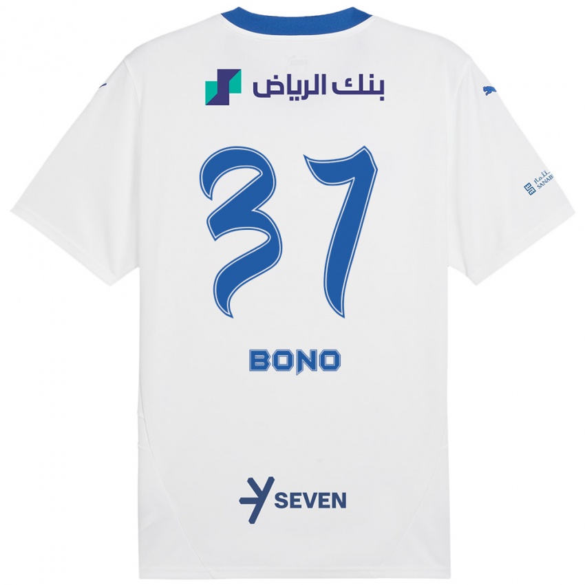 Donna Maglia Bono #37 Bianco Blu Kit Gara Away 2024/25 Maglietta