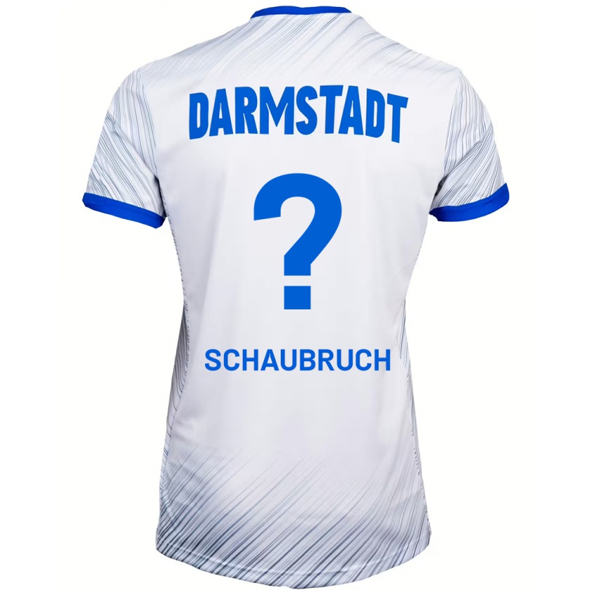 Donna Maglia Julian Schaubruch #0 Bianco Blu Kit Gara Away 2024/25 Maglietta