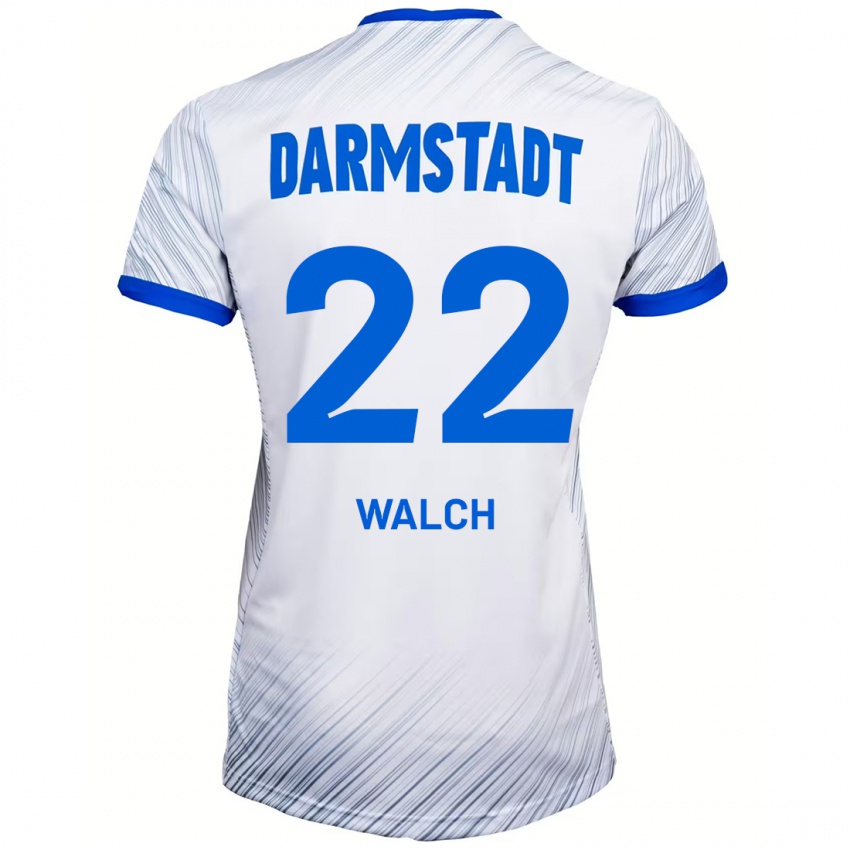 Donna Maglia Leon Walch #22 Bianco Blu Kit Gara Away 2024/25 Maglietta