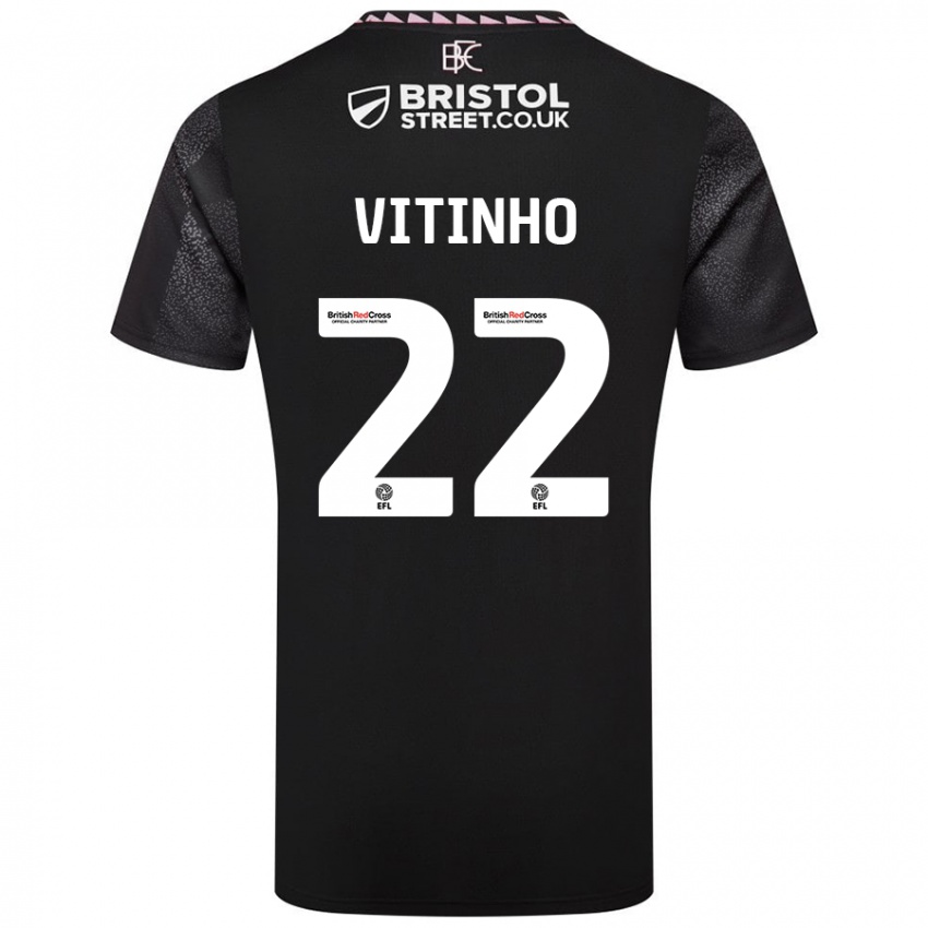 Donna Maglia Vitinho #22 Nero Kit Gara Away 2024/25 Maglietta