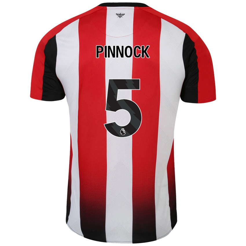 Bambino Maglia Ethan Pinnock #5 Rosso Bianco Kit Gara Home 2024/25 Maglietta