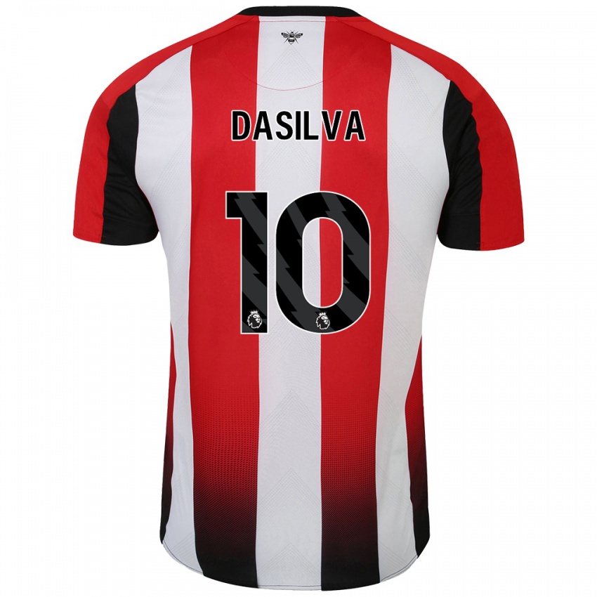 Bambino Maglia Josh Dasilva #10 Rosso Bianco Kit Gara Home 2024/25 Maglietta