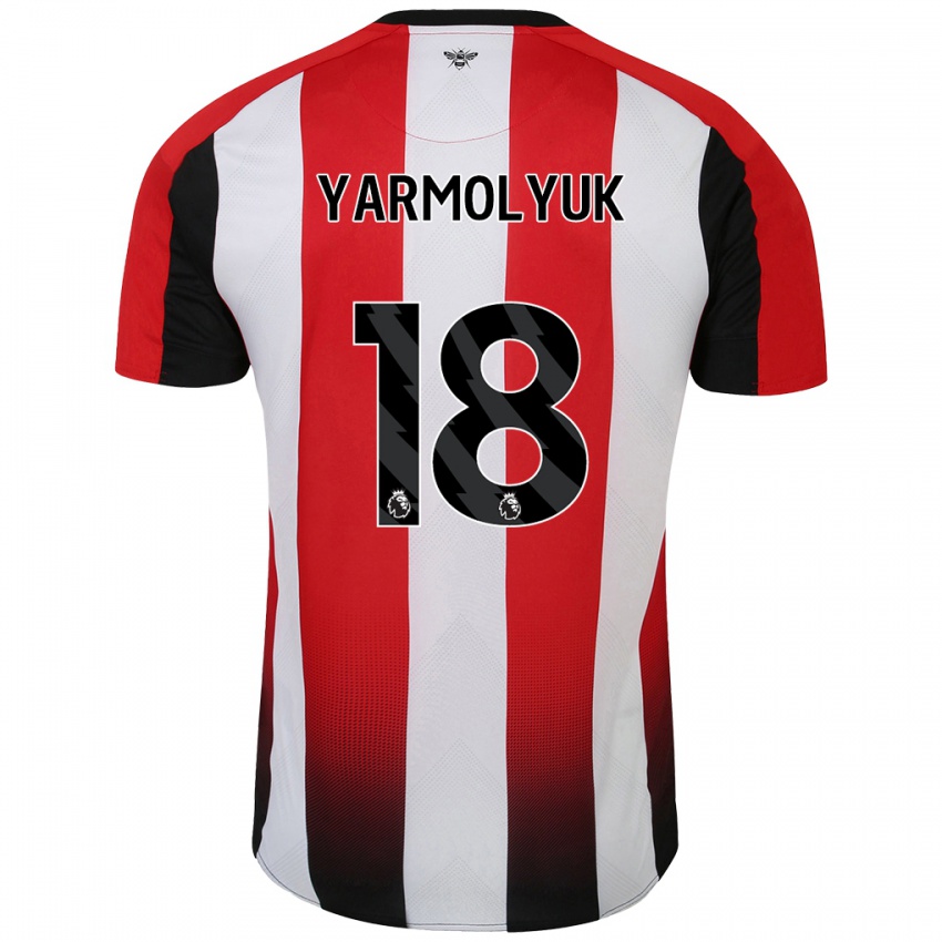 Bambino Maglia Yegor Yarmolyuk #18 Rosso Bianco Kit Gara Home 2024/25 Maglietta