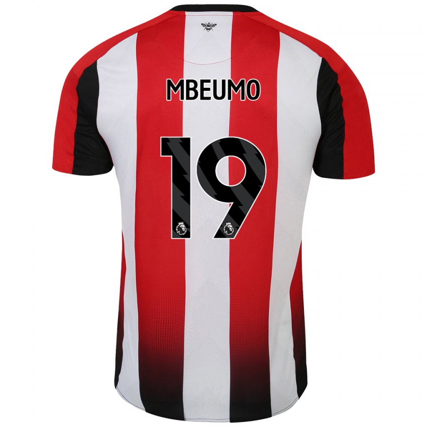 Bambino Maglia Bryan Mbeumo #19 Rosso Bianco Kit Gara Home 2024/25 Maglietta