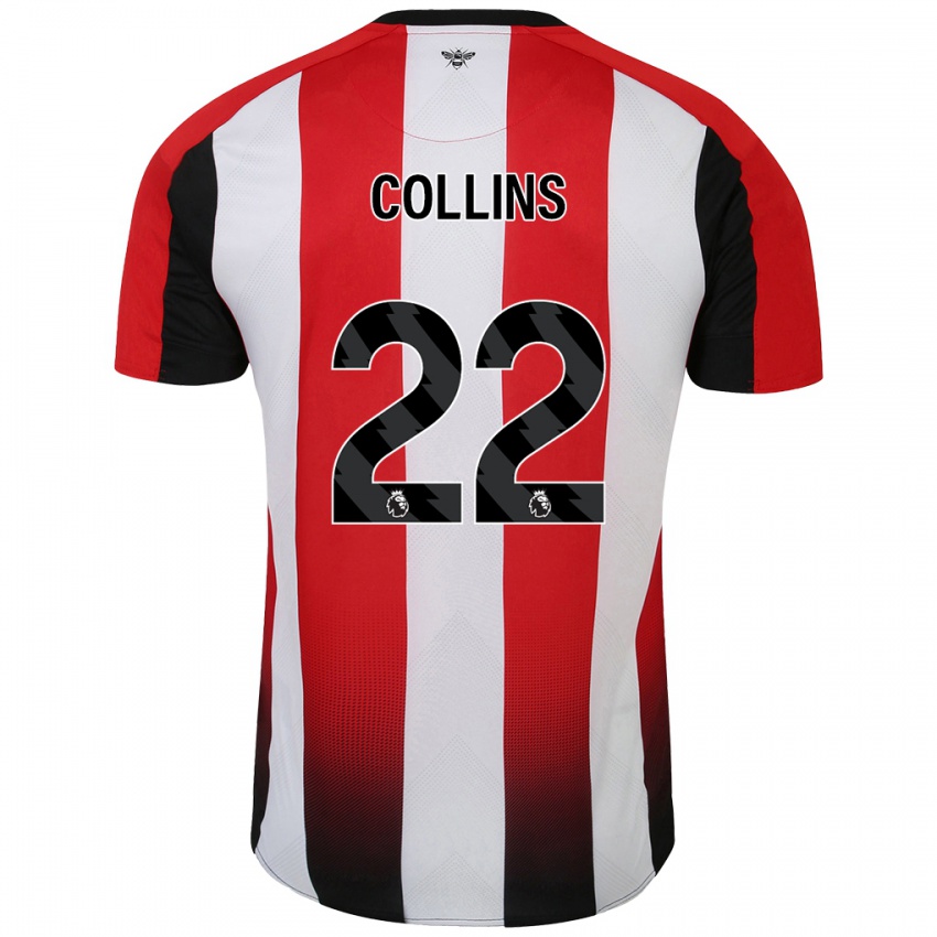 Bambino Maglia Nathan Collins #22 Rosso Bianco Kit Gara Home 2024/25 Maglietta