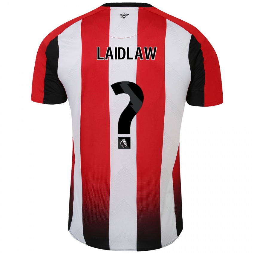 Bambino Maglia Ethan Laidlaw #0 Rosso Bianco Kit Gara Home 2024/25 Maglietta