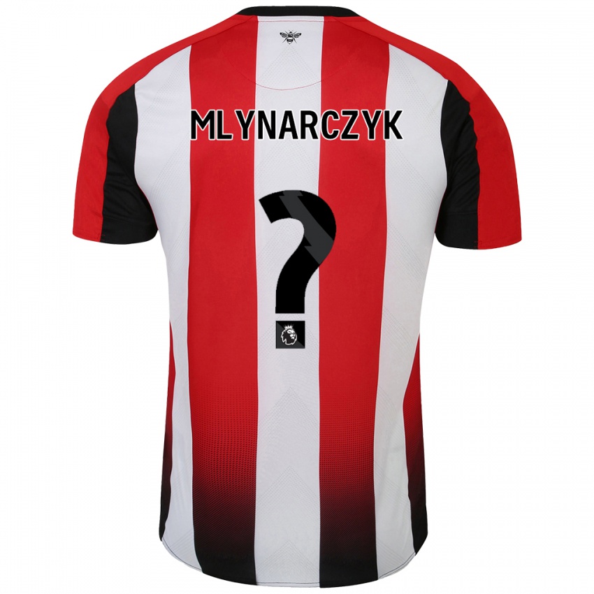 Bambino Maglia Adam Mlynarczyk #0 Rosso Bianco Kit Gara Home 2024/25 Maglietta